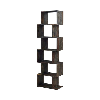 Solid Sheesham Wood Bookcase with Open Shelves for Living Room