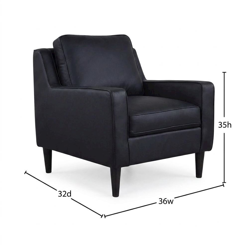 Lazio Leather Side Chair with Mid-Century Modern Style for Living Room
