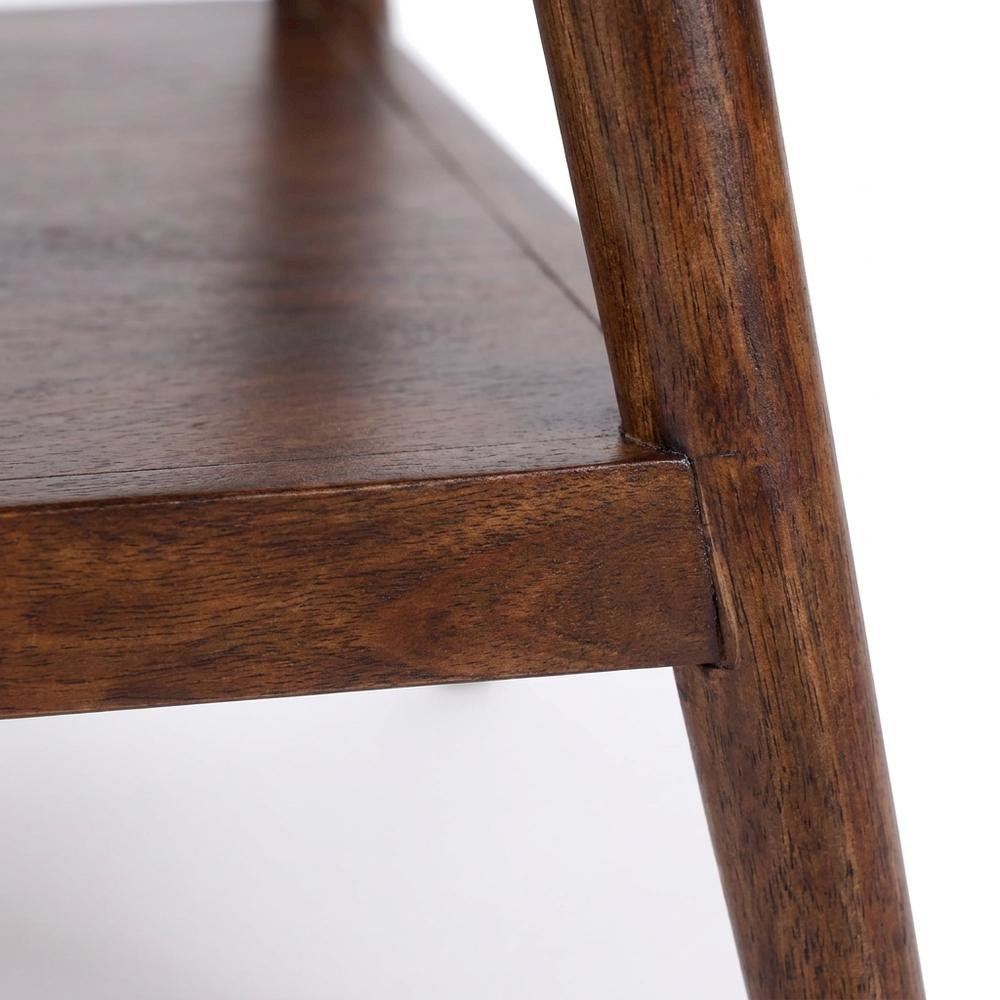 Solid Acacia Wood Mid-Century Modern End Table for Living Room