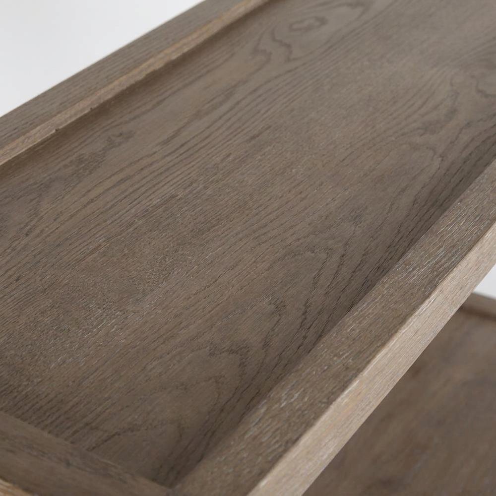 Lowell Solid White Oak Wood Console Table with Natural Grain Finish for Entryway
