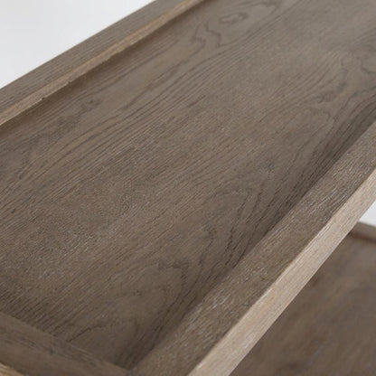 Lowell Solid White Oak Wood Console Table with Natural Grain Finish for Entryway