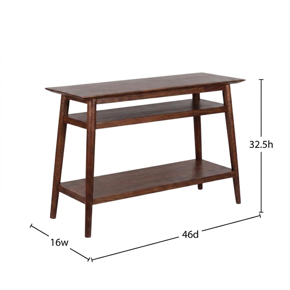 Solid Acacia Wood Console Table with Mid-Century Modern Style for Entryway