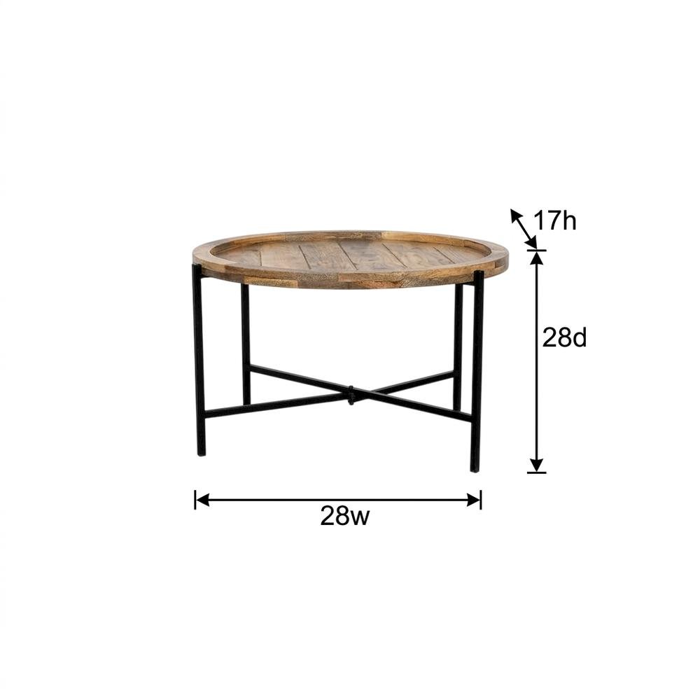 Solid Wood Industrial Loft Farmhouse Coffee Table for Living Room