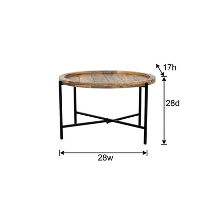 Solid Wood Industrial Loft Farmhouse Coffee Table for Living Room