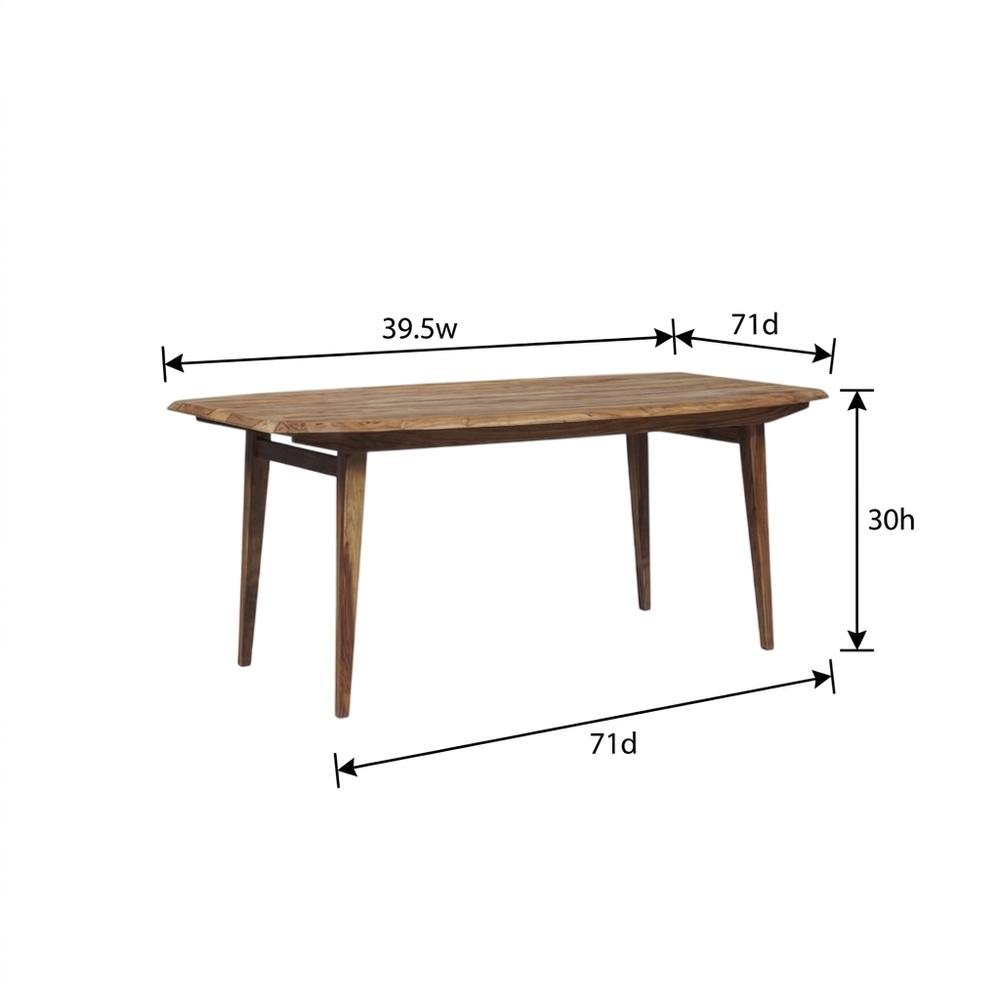 Solid Sheesham Wood Dining Table with Handcrafted Rustic Farmhouse Base