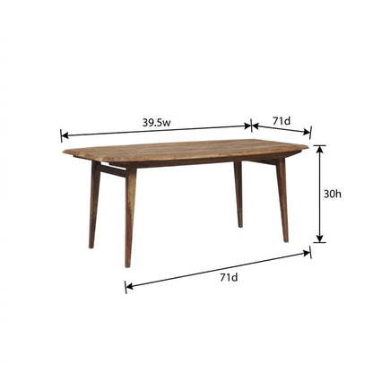 Solid Sheesham Wood Dining Table with Handcrafted Rustic Farmhouse Base