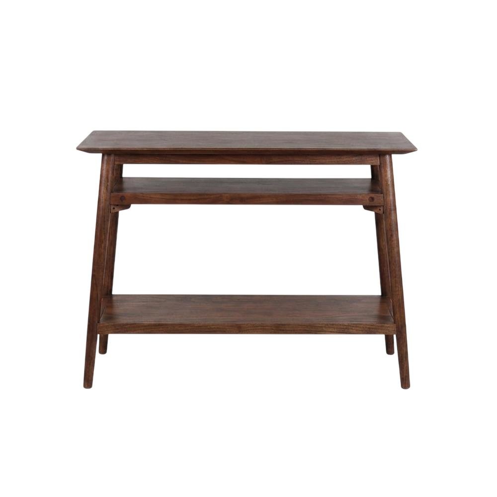 Solid Acacia Wood Console Table with Mid-Century Modern Style for Entryway
