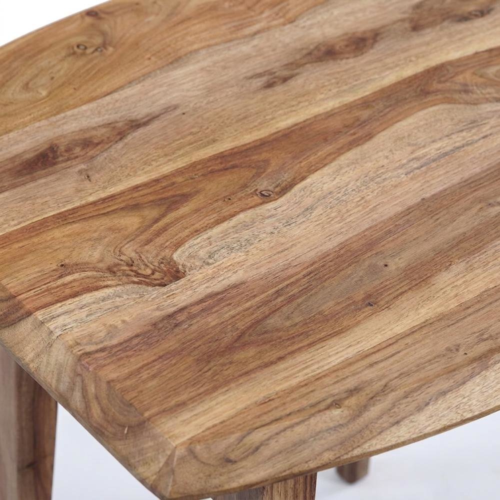 Solid Sheesham Wood Mid-Century Modern Accent End Table for Living Room