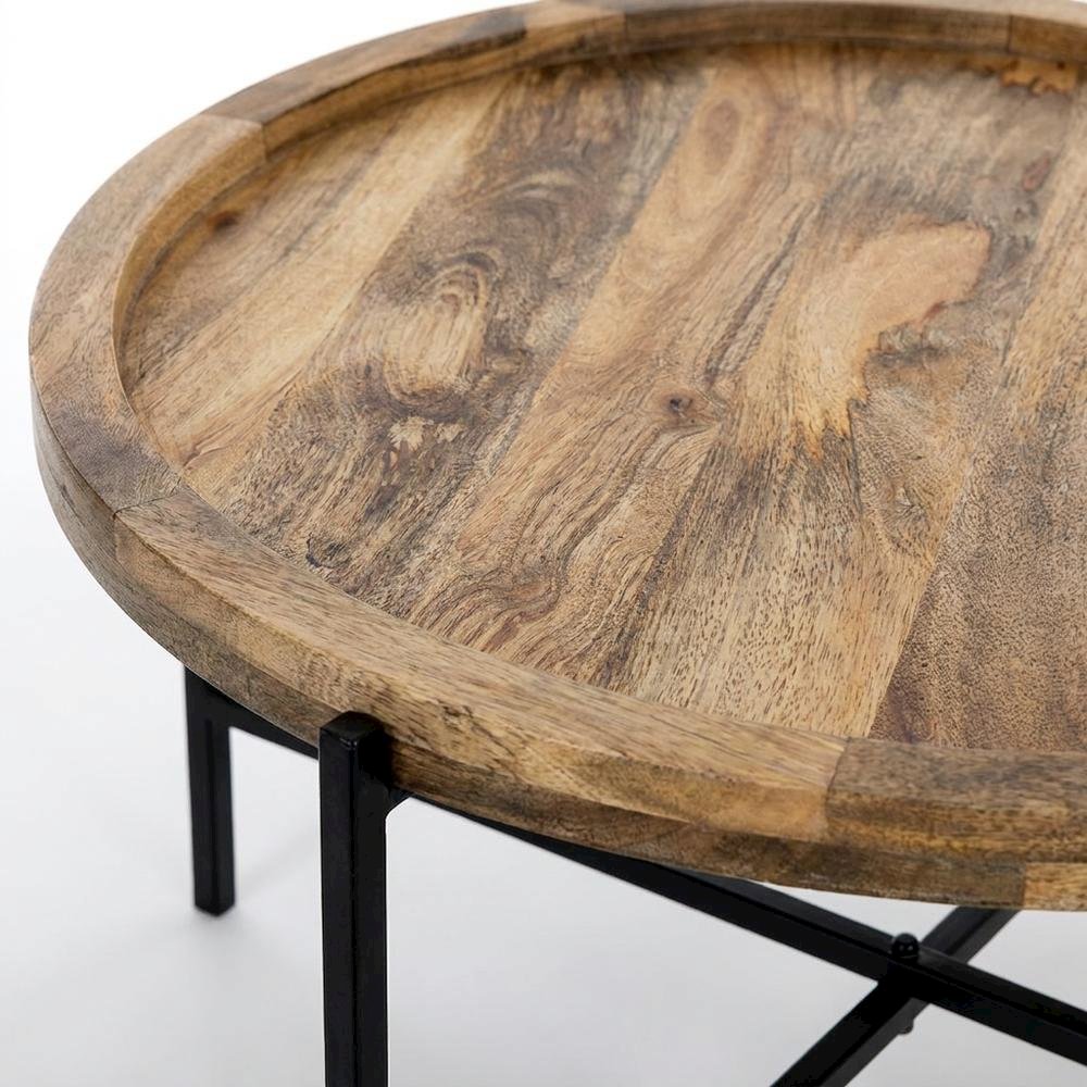 Solid Wood Industrial Loft Farmhouse Coffee Table for Living Room