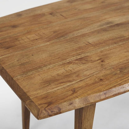 Solid Sheesham Wood Dining Table with Handcrafted Rustic Farmhouse Base