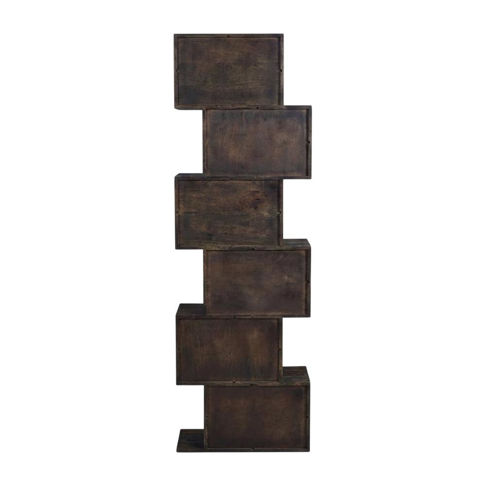 Solid Sheesham Wood Bookcase with Open Shelves for Living Room