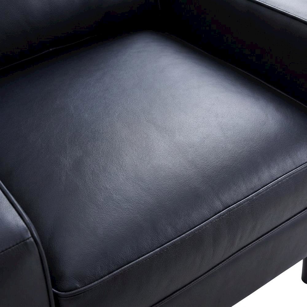 Lazio Leather Side Chair with Mid-Century Modern Style for Living Room