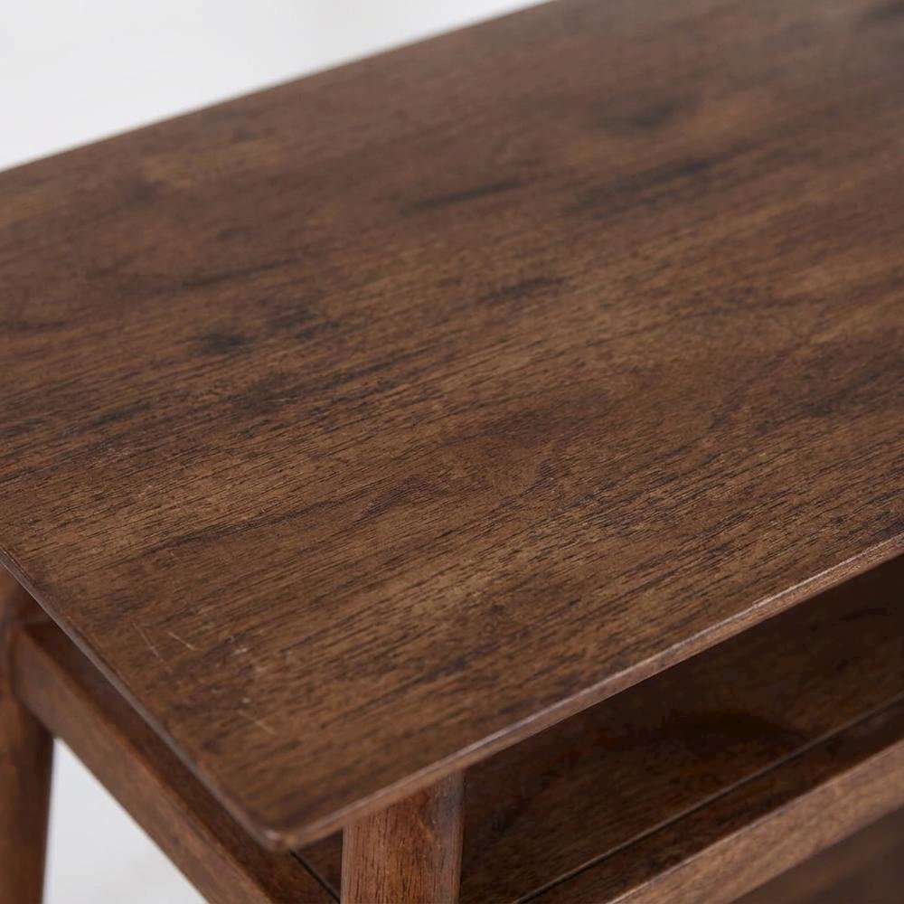 Solid Acacia Wood Console Table with Mid-Century Modern Style for Entryway
