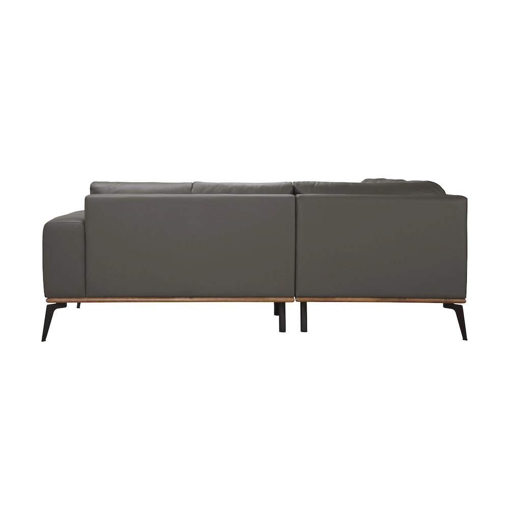 Porter Designs Pietro Top Grain Leather Sectional, Gray