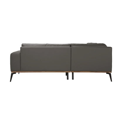 Porter Designs Pietro Top Grain Leather Sectional, Gray
