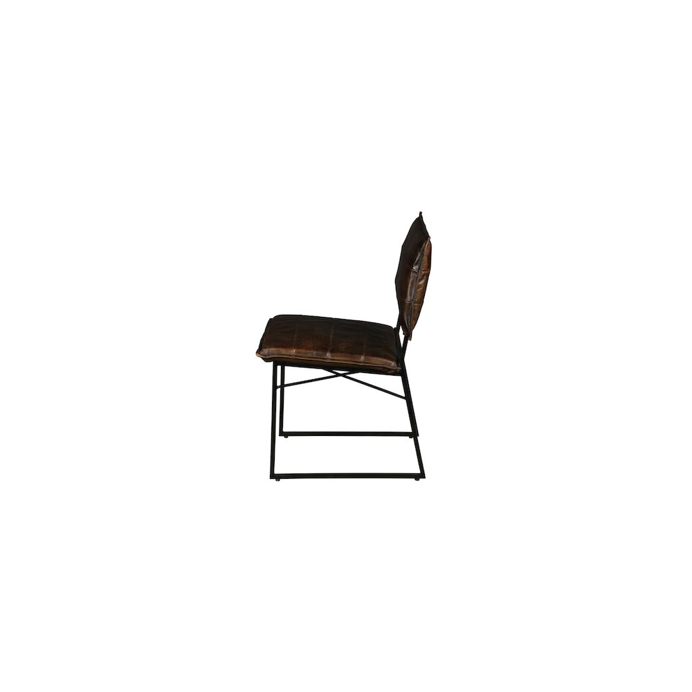 Porter Designs Malin Top Quality Leather Dining Chair, Dark Brown (Set of 2)
