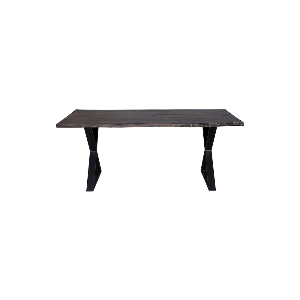 Porter Designs Manzanita Live Edge Solid Sheesham Wood Dining Table, Gray