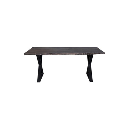Porter Designs Manzanita Live Edge Solid Sheesham Wood Dining Table, Gray