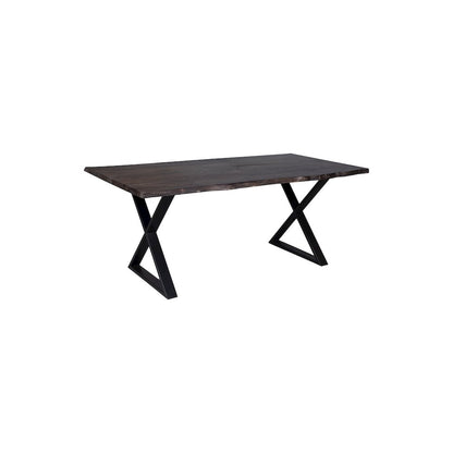Porter Designs Manzanita Live Edge Solid Sheesham Wood Dining Table, Gray