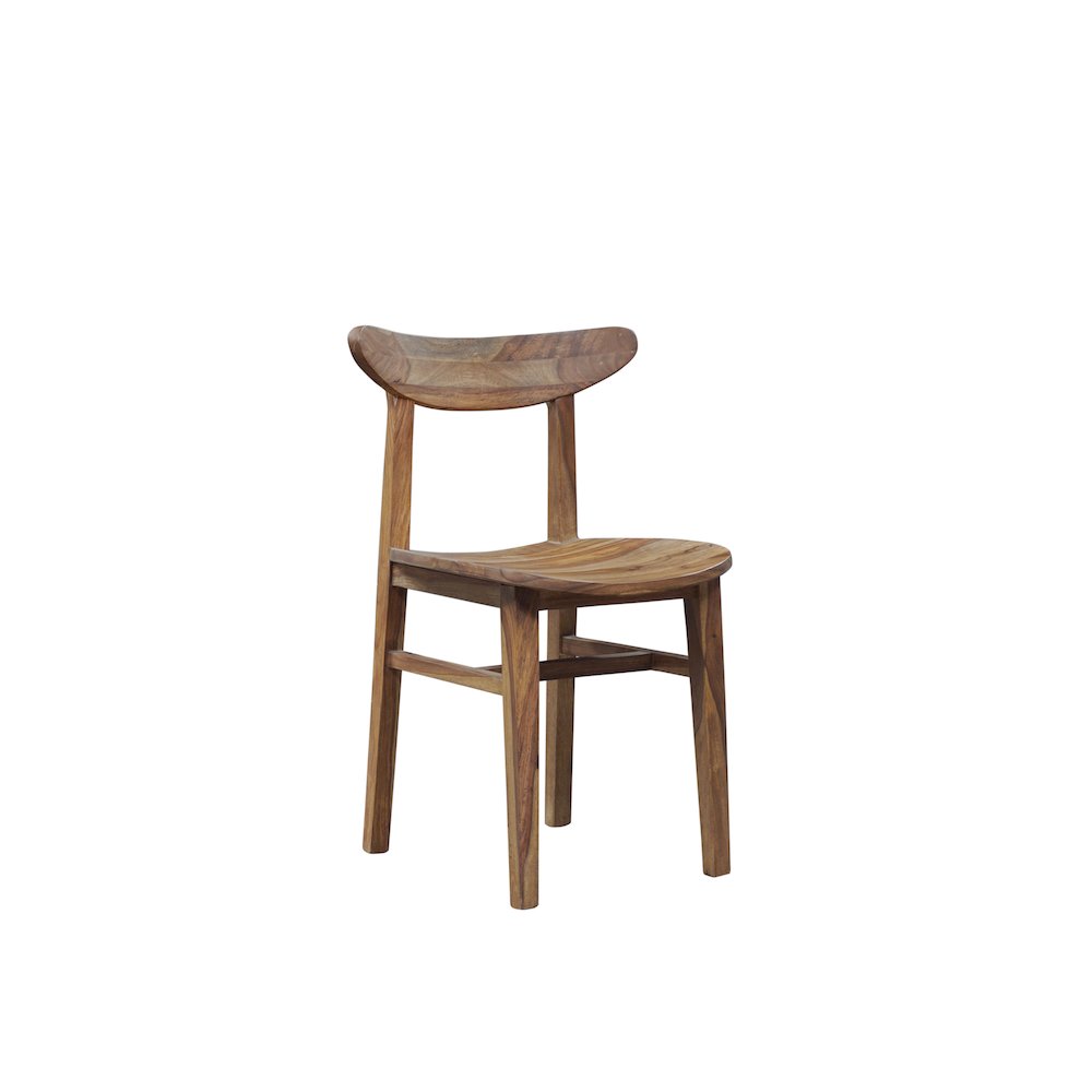Porter Designs Fusion Solid Sheesham Wood Dining Chair, Natural (Set of 2)