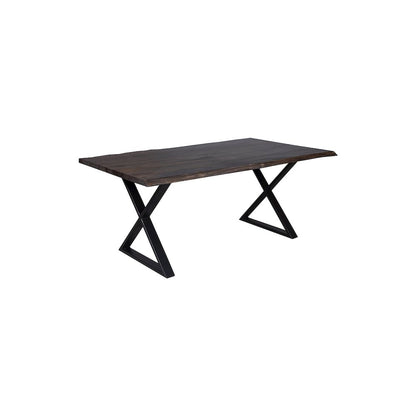 Porter Designs Manzanita Live Edge Solid Sheesham Wood Dining Table, Gray