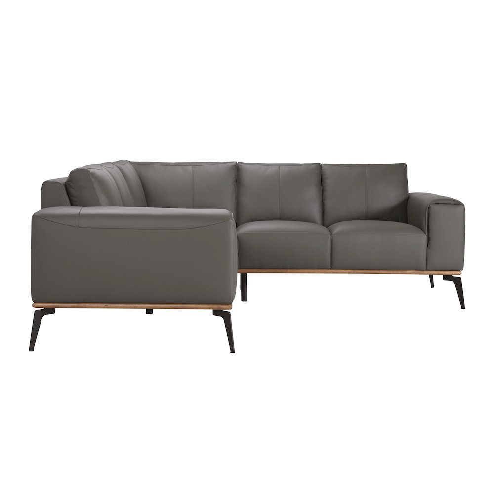 Porter Designs Pietro Top Grain Leather Sectional, Gray