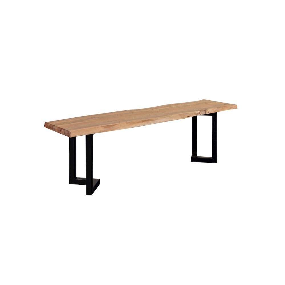 Porter Designs Manzanita Live Edge Solid Acacia Wood Dining Bench, Natural