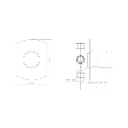 Brushed Nickel Modern Round 3 Way Shower Diverter