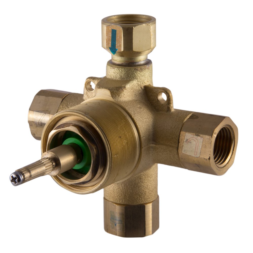 Brushed Nickel Modern Round 3 Way Shower Diverter