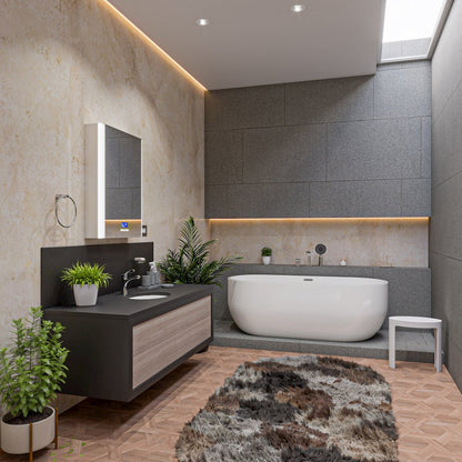 White Matte Solid Surface Resin Bathroom / Shower Stool