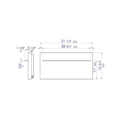 32"x16" Live Edge Cedar Wood Towel Warmer