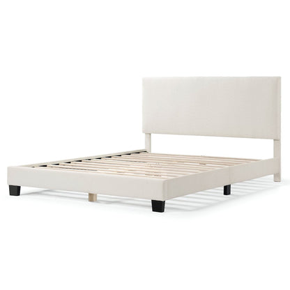 Furniture of America Lila Boucle Fabric Mattress Ready Queen Bed in White