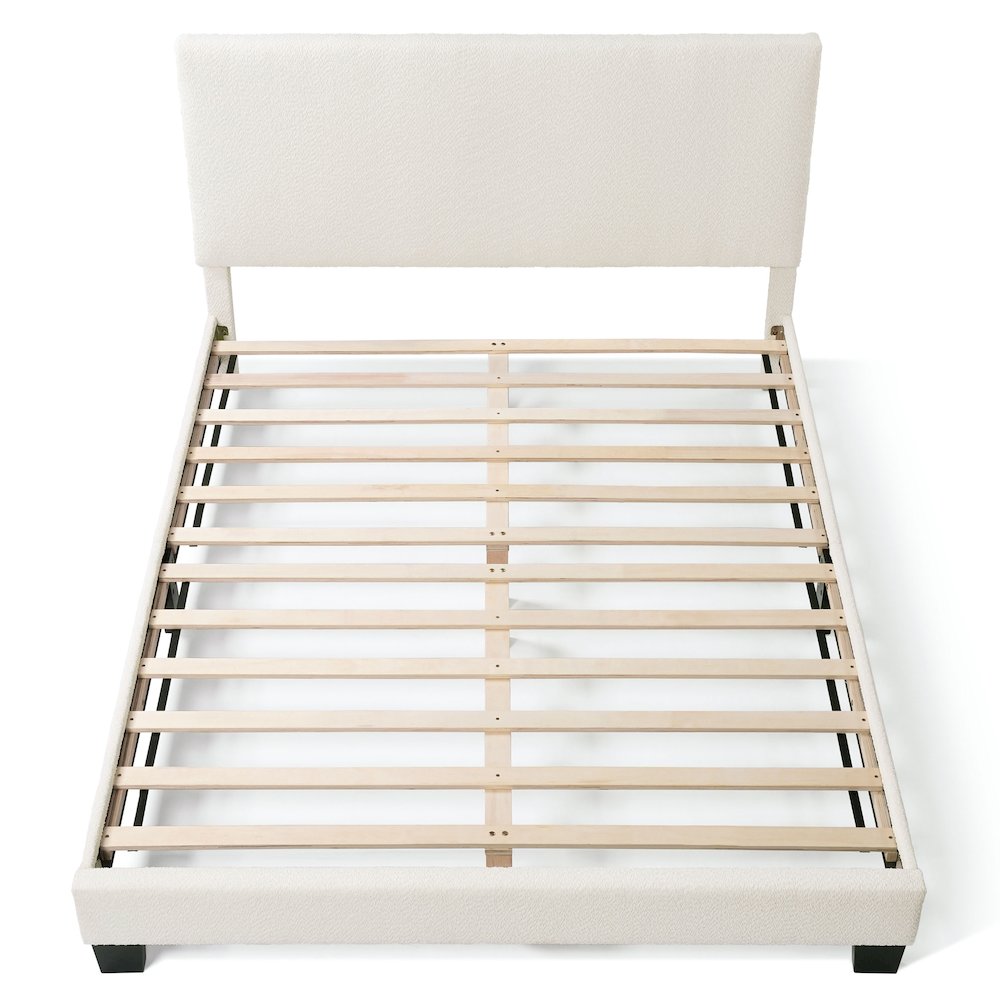Furniture of America Lila Boucle Fabric Mattress Ready Queen Bed in White