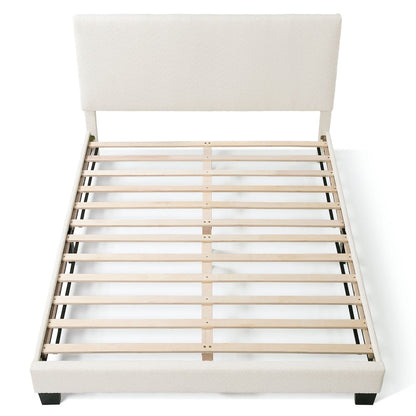 Furniture of America Lila Boucle Fabric Mattress Ready Queen Bed in White