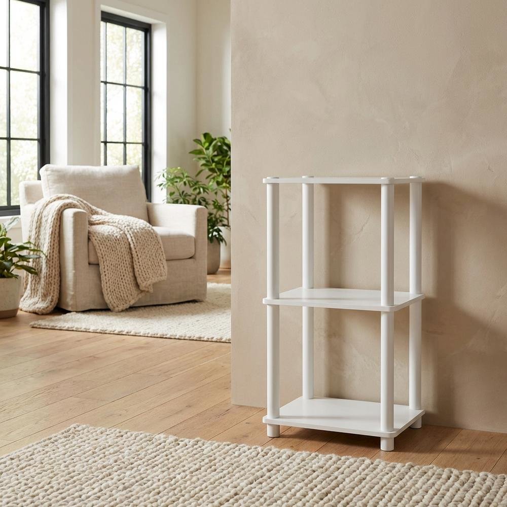 Wood 3-Tier Open Bookcase with Elegant Design for Home Storage