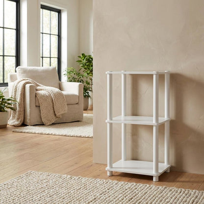 Wood 3-Tier Open Bookcase with Elegant Design for Home Storage