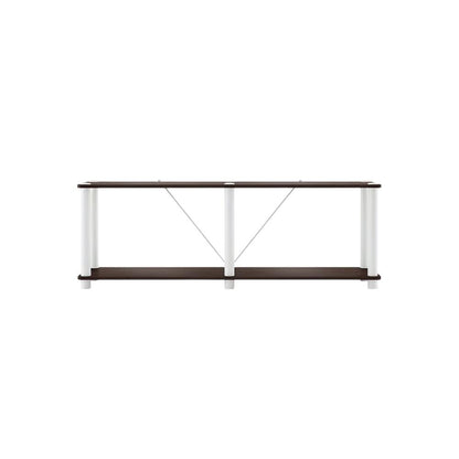 Wood 2-Tier Bookcase with Open Shelves for Living Room and Office
