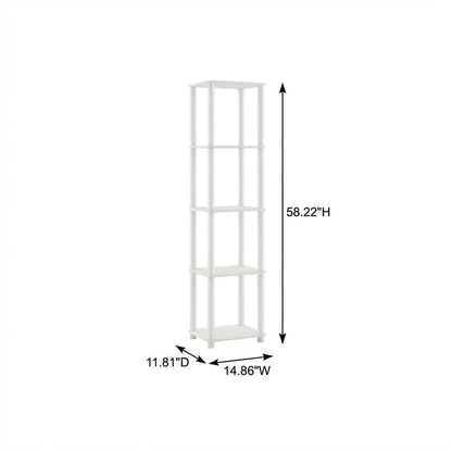 Wood 5-Tier Open Bookcase with Multiple Shelves and Sturdy Construction