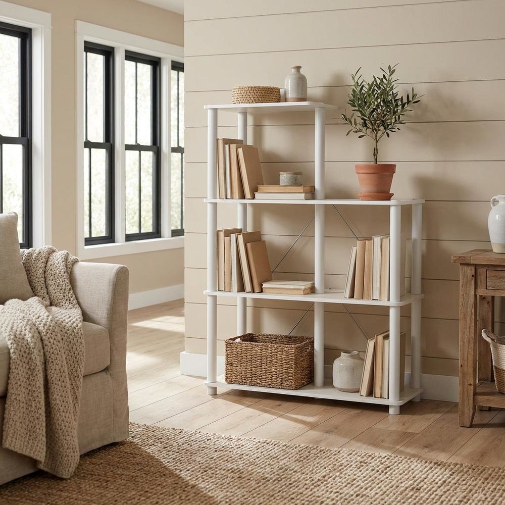 Wooden 5-Cube Bookcase with Open Shelving for Organizing Livingspace