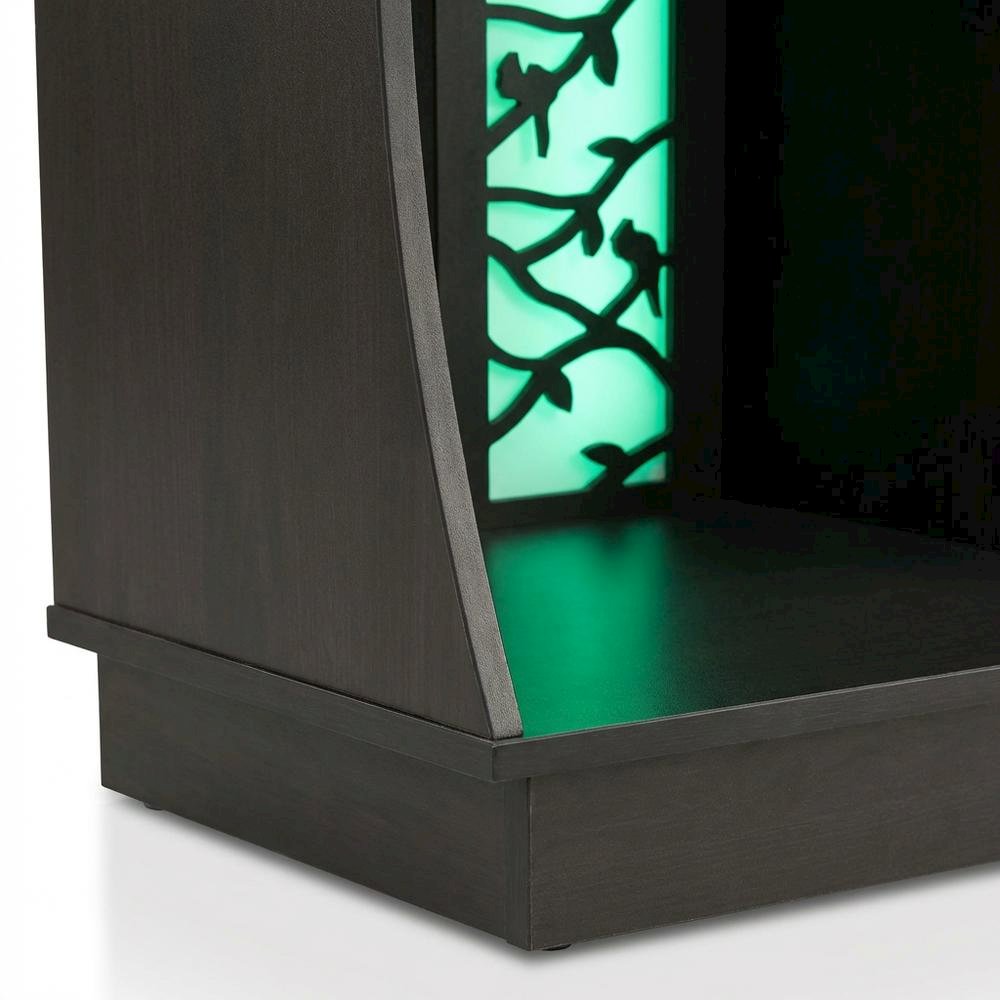 Contemporary 5-Shelf Corner Bookcase with Built-in LED Light