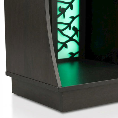 Contemporary 5-Shelf Corner Bookcase with Built-in LED Light