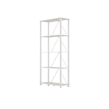 Wooden 5-Tier Bookcase with Open Shelves for Living Room and Office
