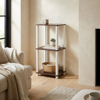 Wooden 3-Tier Open Bookcase with Spacious Shelves for Home Storage