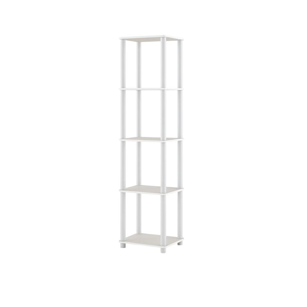 Wood 5-Tier Open Bookcase with Spacious Shelving for Home Storage