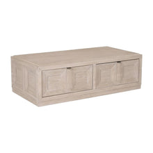 Brown Modern Solid Wood Coffee Table with Casters and Durable Rubberwood Surface