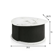Black Triangle Coffee Table with Fluted Pedestal Base MDF and Iron Frame