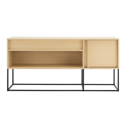 Orange TV Stand with LED Lights and Engineered Wood Construction