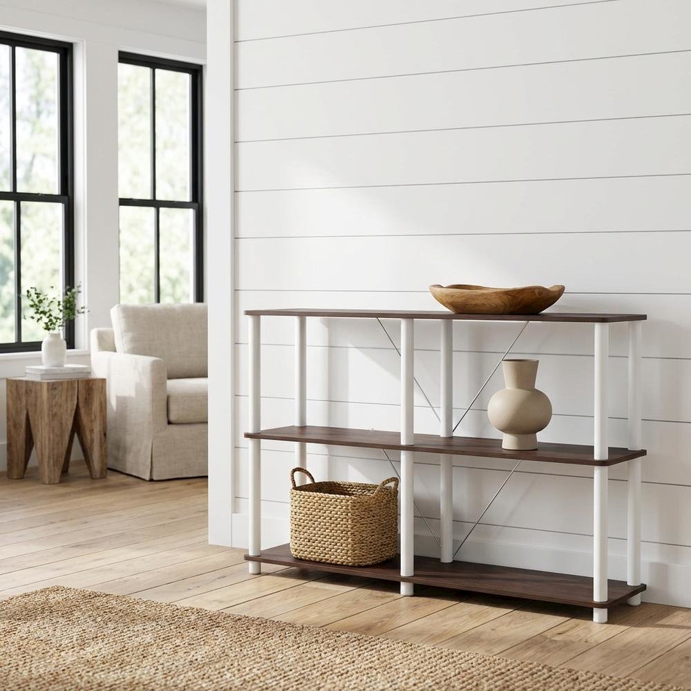 Wood 3-Tier Open Bookcase with Ample Storage and Modern Design