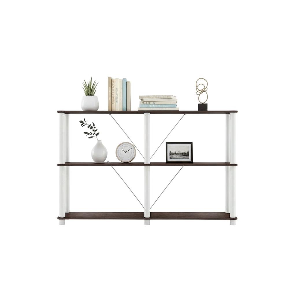 Wood 3-Tier Open Bookcase with Ample Storage and Modern Design