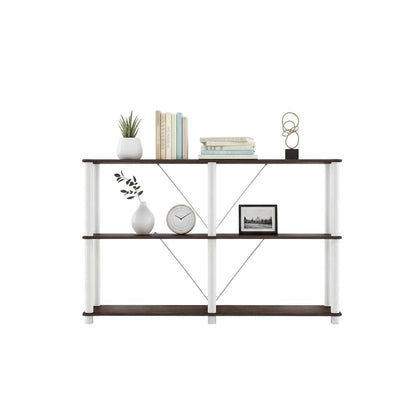 Wood 3-Tier Open Bookcase with Ample Storage and Modern Design